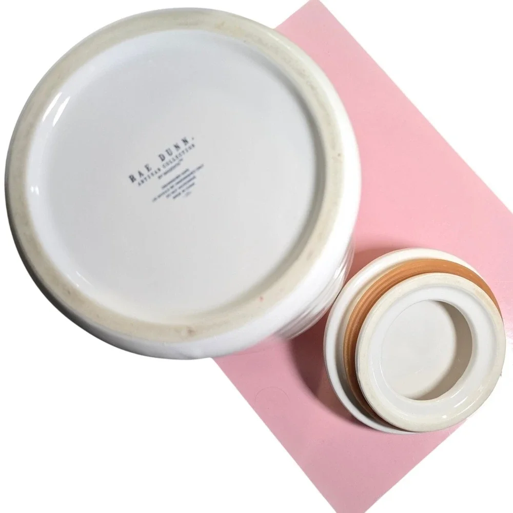 Rae Dunn‎ Artisan Collection Coffee Canister Jar White Ceramic Lid Magnolia 9